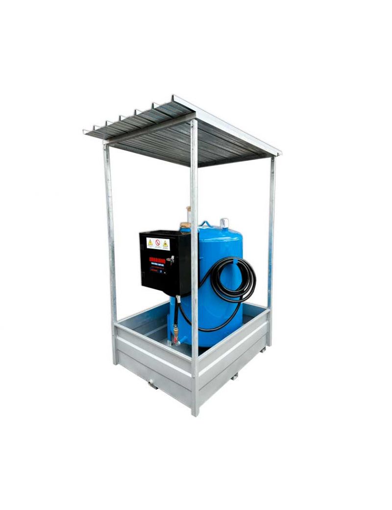 Serbatoio Carburante 500 litri LM5 con Bacino di Contenimento Omologato con Tettoia