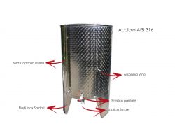 Serbatoio Acciaio Inox 800 Litri Completo