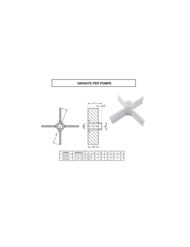 Girante Diraspatrice in Nylon per Pompa H50 Ricambio