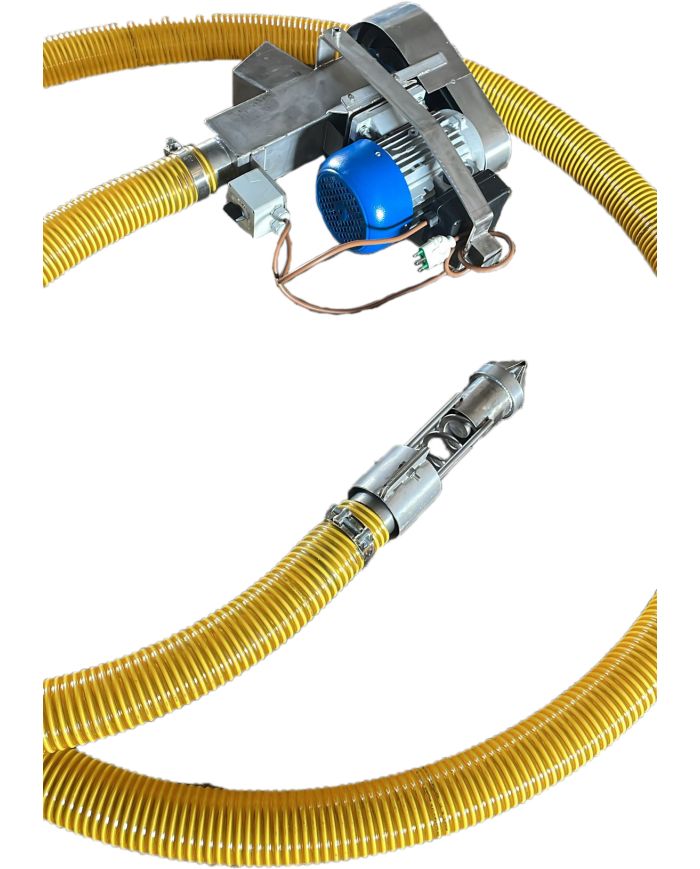 Coclea Inox Flessibile per Aspirazione Diametro 75 mm Monofase Elettrica Snodata Alimentare