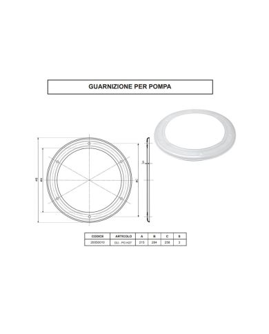 Guarnizione Pompa Diraspatrice Ricambio