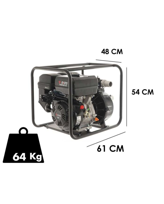Rato RT50YB100-7.2Q - Motopompa Alta Prevalenza - Raccordi 50 mm