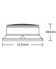 Lampeggiante A LED 12-24V, Base Magnetica, 18 LED, IP67