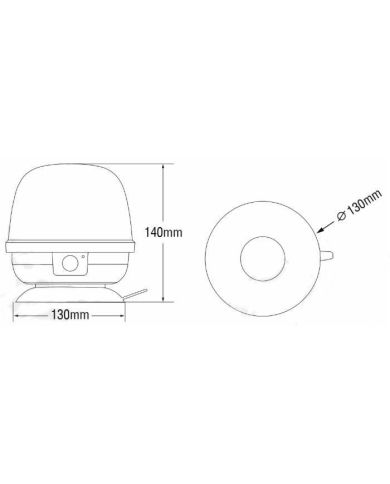 Lampeggiante LED Magnetico A Batteria 12-24V, 22W, IP67, 10 LED