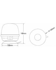 Lampeggiante LED Magnetico A Batteria 12-24V, 22W, IP67, 10 LED