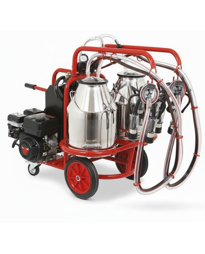 Mungitrice Bovini A Scoppio Doppio Gruppo Carrellata Lubrificata Olio