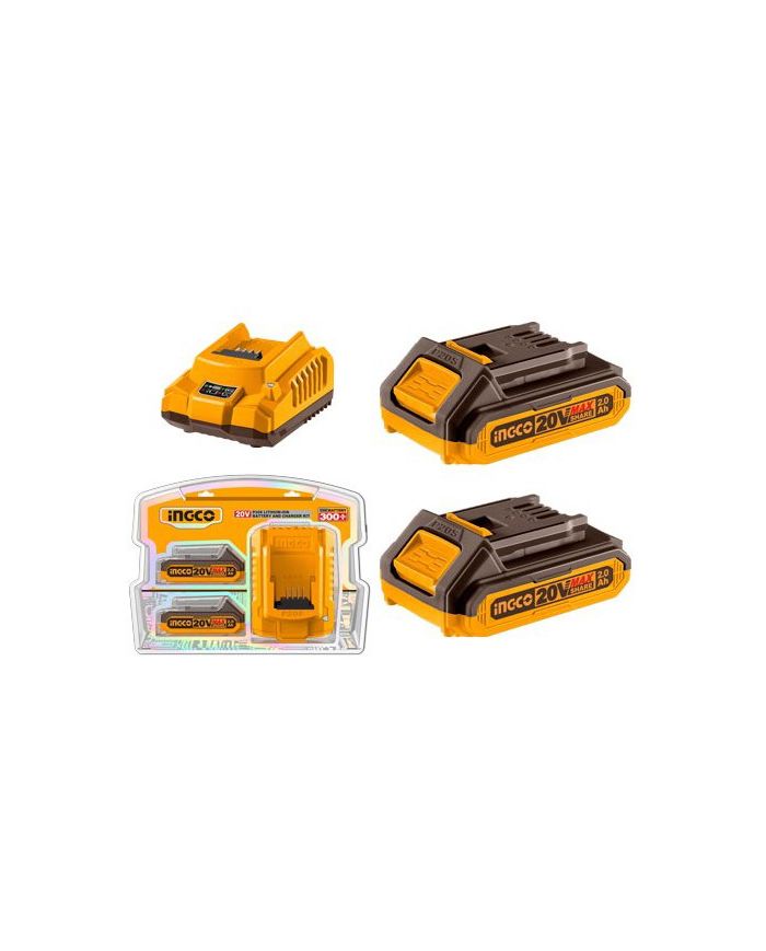 Kit 2 batterie + caricabatterie 2Ah INGCO