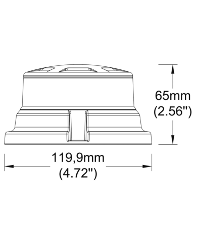 Lampeggiante A LED 12-24V, base magnetica, 18 LED, IP67 M