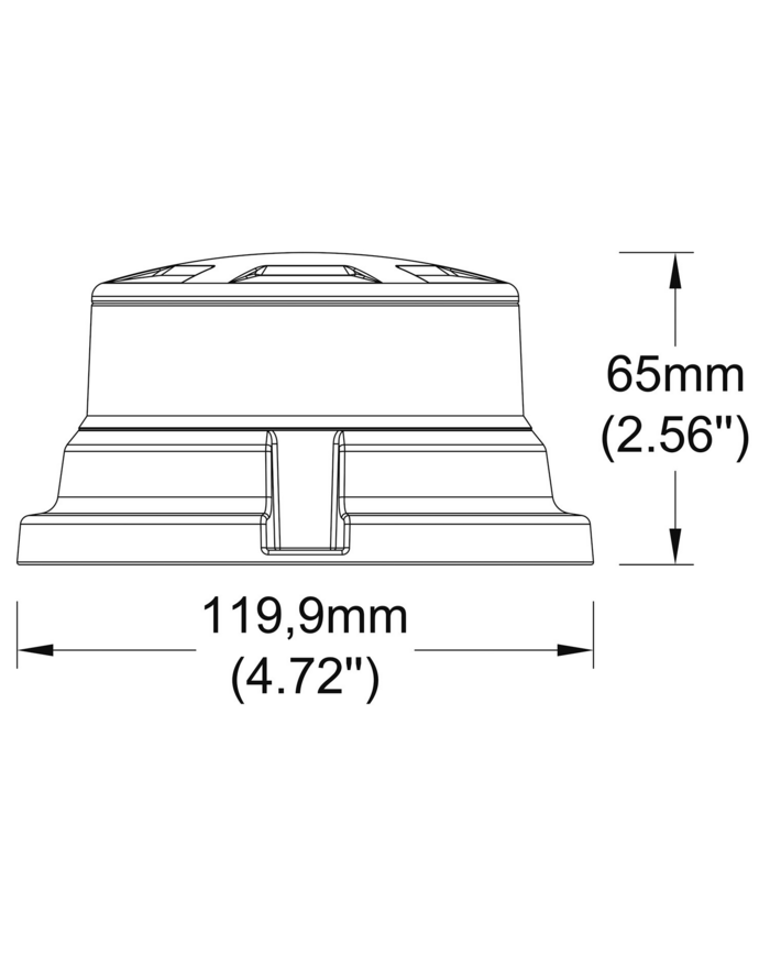 Lampeggiante A LED 12-24V, base magnetica, 18 LED, IP67 M