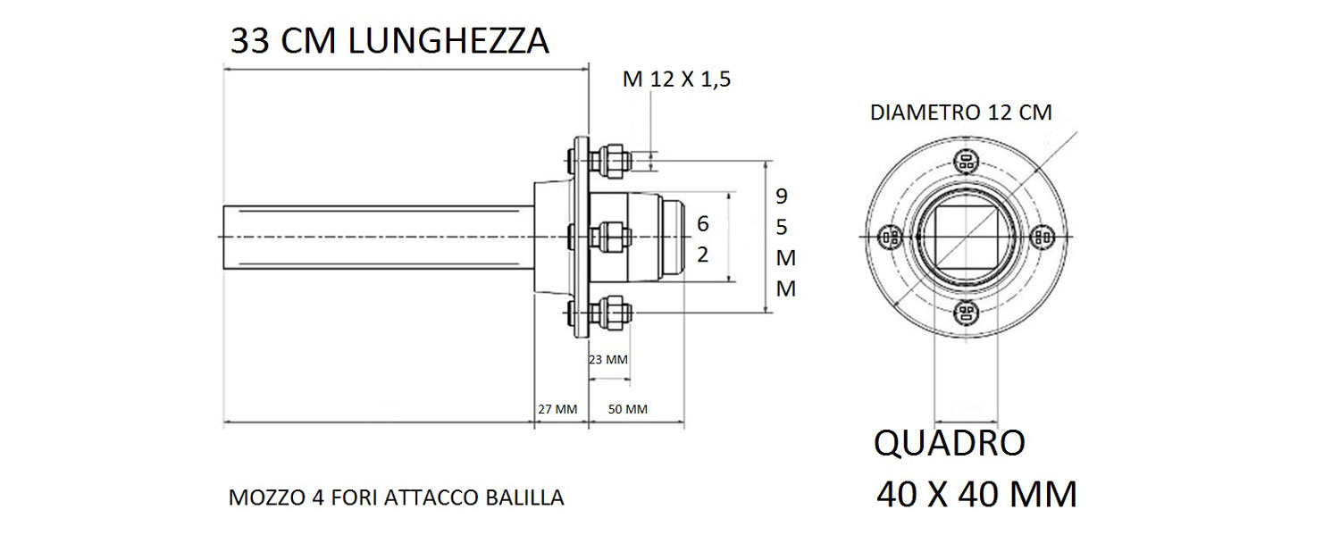 Mozzo Ruota Semiasse 40 X 40 Mm 5 width=1500