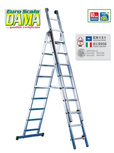 Scala Trasformabile in Alluminio 10,11 Metri a Tre Rampe (2)